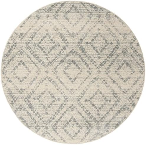 SAFAVIEH Adirondack Collection Round Rug - 12' Round, Ivory & Light Blue, Contemporary Design, Stain Resistant, Ideal for High Traffic Areas in Living Room, Bedroom & Dining Room (ADR131T-12R) - Image 3