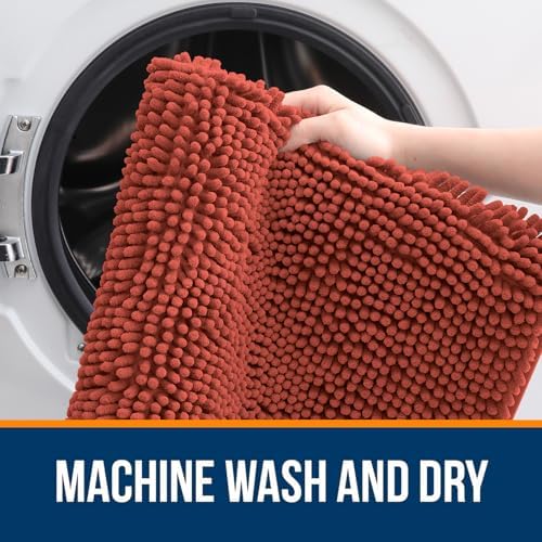 OLANLY Small Bathroom Rugs 30x18, Extra Soft Absorbent Chenille Bath Rugs - Image 5