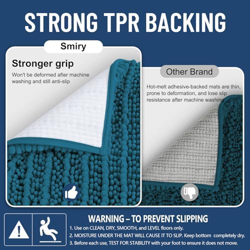 Smiry Bathroom Rugs 47X17, Extra Soft Rubber Backing Chenille Bath Mats - Image 3