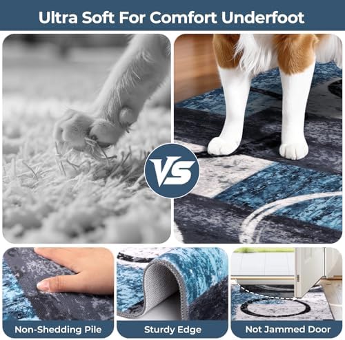 Yamaziot 2x8 Washable Modern Abstract Runner Rug Non-Slip for Hallways - Image 5