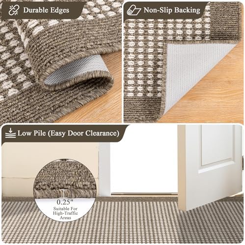 Ileading Indoor Door Mat, Absorbent Muddy Mats for Dogs, Low-Profile Entrance Welcome Mat with Non-Slip Rubber Backing, Washable Runner Carpet for Hallway,Entryway,Kitchen(Brown 32x48in) - Image 4