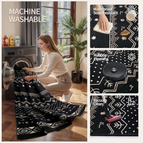 SERISSA 2x4 Washable Non-Slip Boho Runner Rug for Entryway - Image 4