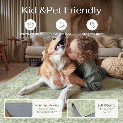 6x9 Green Neutral Area Rug - Image 4