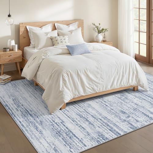 Area Rug 6x9 Living Room Rugs: Washable Modern Rug Non-Slip Soft Rugs Stain Resistant Printed Rug Indoor Carpet for Bedroom Kitchen Dining Room Nursery Home(Dark Blue, 6'x9') - Image 2
