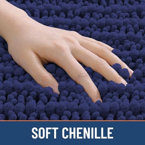 Smiry Bathroom Rugs 40X32, Extra Soft Rubber Backing Chenille Bath Mats - Image 4