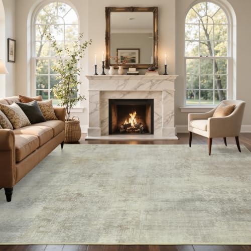 5x7 Ft Abstract Washable Area Rugs for Living Room Beige - Image 3