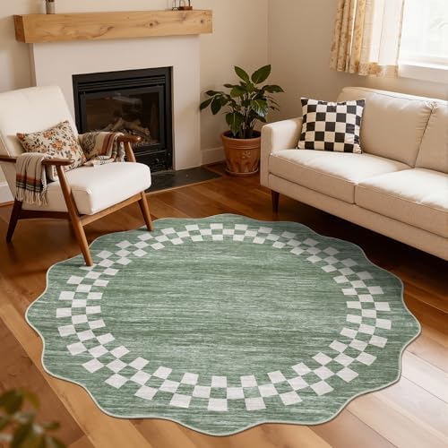 GarveeHome 6ft Washable Round Rug for Entryway Modern Bedroom Circle Rug - Image 2