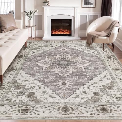 SERISSA 8x10 Washable Non Slip Boho Area Rug for Living Room，Earth Tone by SERISSAHomeDecorCollection
