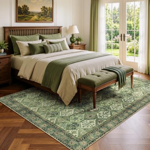 Lofus 5x7 Area Rugs for Living Room Bedroom, Vintage Distressed Light Green - Image 2