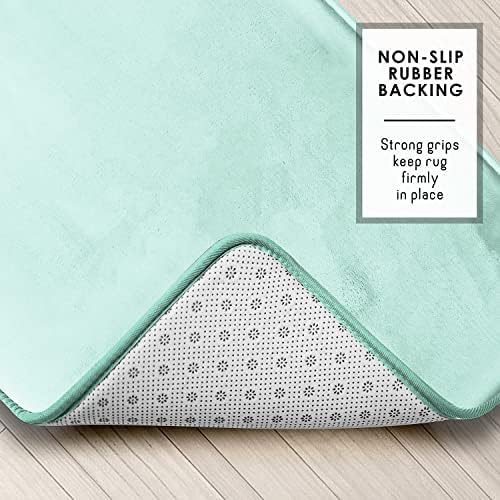 Clara Clark Bathroom Rugs, Velvet Memory Foam Bath Mat, Non-Slip, Machine Washable Bath Rugs - Dries Quickly, Ultra Soft Plush Bath Mats for Bathroom, 17 x 24, Light Blue - Image 5