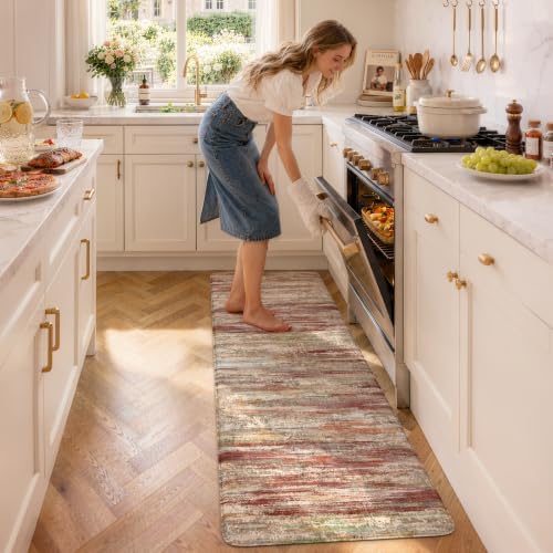 KIMODE Kitchen Mat Cushioned Anti Fatigue,Rustic Kitchen Runner Rug,24"x59" by StayinComfortCookwithJoy