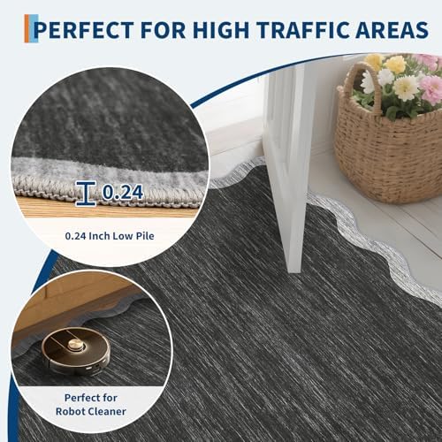 GarveeHome Scalloped Washable Rug 5x7 Area Rug for Living Room Non Slip - Image 5