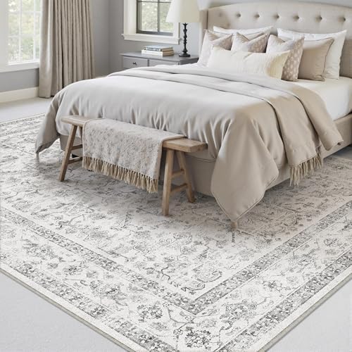 PureCozy Gray Area Rug 9x12 Vintage Neutral - Image 4