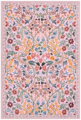 Moynesa Pink Floral 2x3 Rug for Entryway, Washable Vintage Bedroom Rug - Image 2