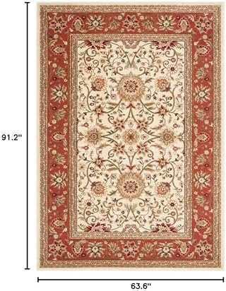 SAFAVIEH Lyndhurst Area Rug 5'3"x7'6", Ivory & Rust LNH212R - Image 2