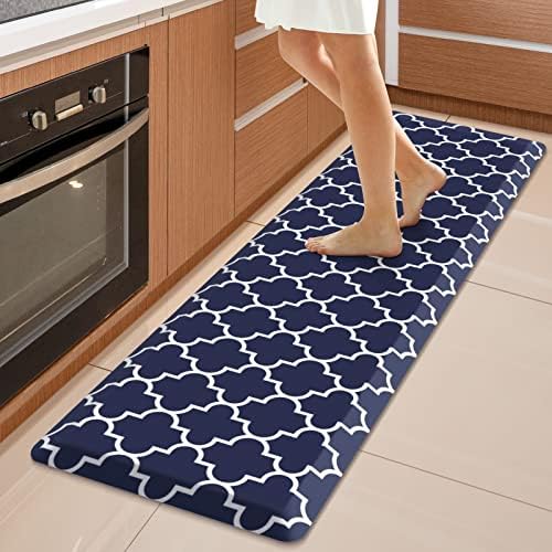 WISELIFE Kitchen Runner Rugs Anti-Fatigue mats - 3/4 Inch Thick Non Slip Waterproof Ergonomic Comfort Mat for Kitchen, Floor Home, Office, Sink, Laundry (17.3"x60" -0.75 inch,Blue) by WiseLife