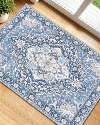 OLANLY 2x3 Washable Small Rug Non Slip Indoor Door Mat for Entryway Bedside by OLANLY