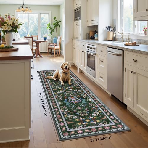 HEBE Hallway Runner Rug 2'x6', Washable Non Slip Kitchen Rug Runner - Image 2