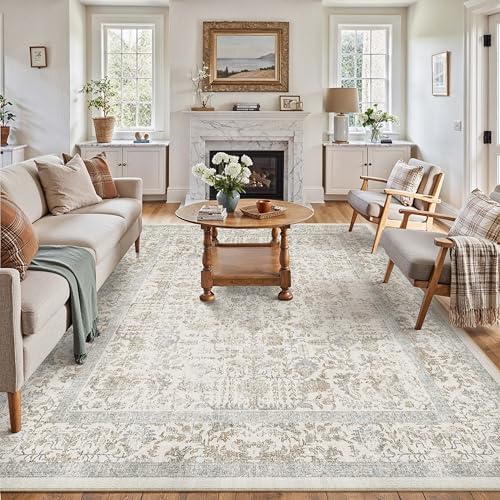 PureCozy Taupe Area Rug 6x9 Vintage Floral - Image 5