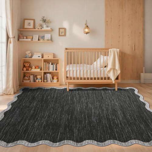GarveeHome Scalloped Washable Rug 5x7 Area Rug for Living Room Non Slip - Image 2