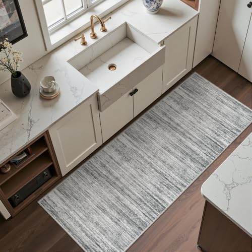2x6 Runner Rug Non Slip,Washable Hallway Runner Rug,Grey - Image 3