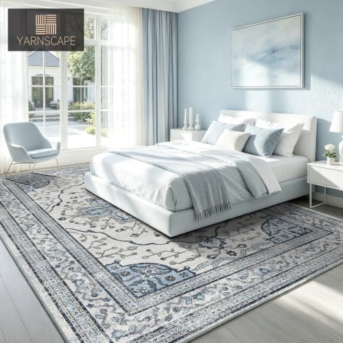 YARNSCAPE 8' x 10' Machine Washable Area Rug, Non-Slip Low-Pile Carpet - Image 5