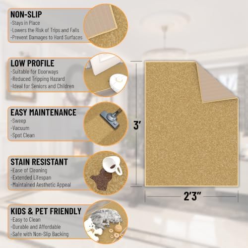 Ottomanson 2x3 Entryway Rug – Non-Slip Small Area Rugs - Image 2