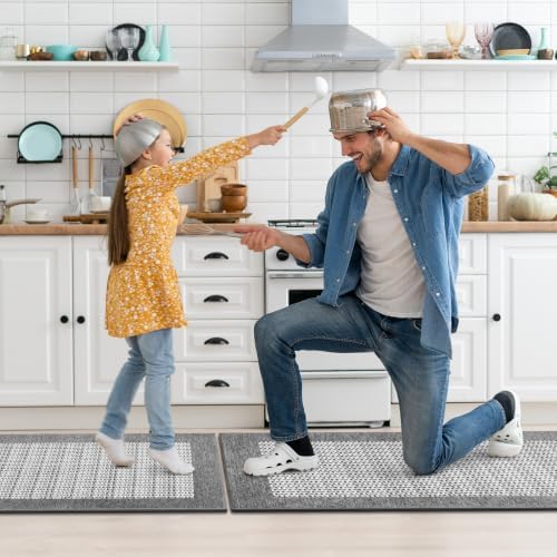 StepRite Kitchen Rugs, Kitchen Mats for Floor, 20"X32"+20"X47", Light Grey - Image 6