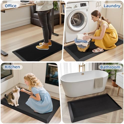 Tyrot Extra Thick Anti Fatigue Mat for Kitchen Floor, 20x39, Black - Image 5