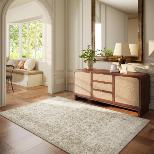 Washable Throw Small Rugs for Entryway: Door Mat Indoor Entrance 3x5 Rug Boho Area Rug Non Slip Low Pile Kitchen Rug for Front Door Indoor Entrance Entry Kids Room by palohom