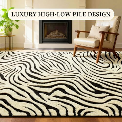 YIHOUSE Zebra Hallway Runner Rugs 2×6: Modern Washable Non Slip Kitchen Rug - Image 4