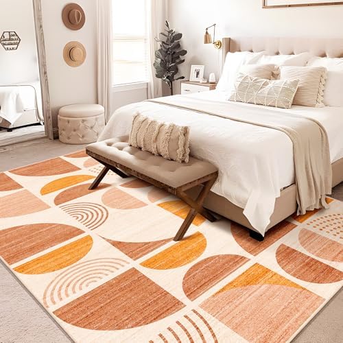 MUJOO Area Rug 6x9,Washable Rugs Non Slip Modern Abstract Boho Large - Image 2