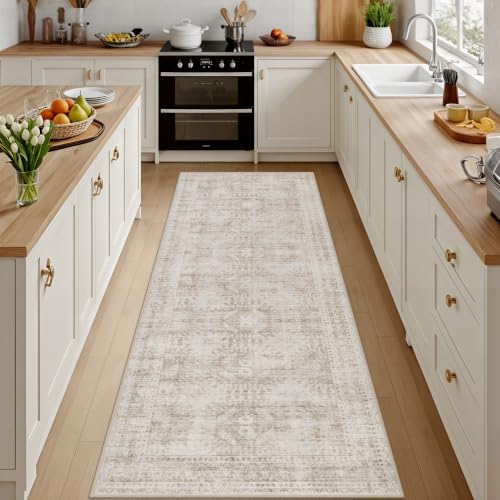 4x8 Area Rugs Living Room: Bedroom Neutral Washable Carpet Brown by Luxturiy