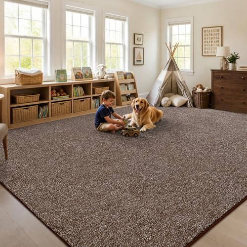 7x10 Large Coffee/White Area Rug Washable Non-Slip for Living Room Bedroom - Image 3