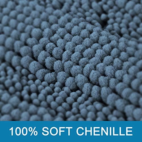 H.VERSAILTEX Bath Mats for Bathroom Non Slip Luxury Chenille Striped Bath Rug Absorbent Non Skid Fluffy Soft Shaggy Rugs Washable Plush Carpet Mats for Bath Room, Tub - Image 3