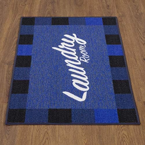 Ottomanson 26" x 35" Laundry Room Rug - Non-Slip Mat for Laundry & Mudroom - Durable, Stain-Resistant, and Easy to Clean - Perfect for High-Traffic Areas - Runner Rug for Entryway Bathroom, Navy - Image 3