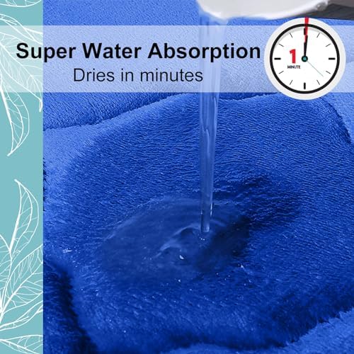 OLANLY Memory Foam Bath Mat Rug 47x24, Ultra Soft Bathroom Rugs, Royal Blue - Image 5