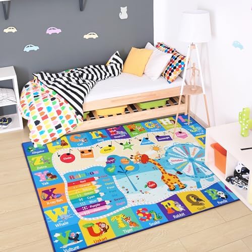 Chicrug 6x9 ABC Kids Rug for Classroom, Washable Non Slip Playroom Play Mat - Image 5