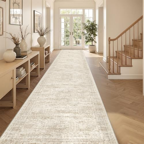 3x20 Runner Rug Non Slip,Washable Hallway Runner Rug,Beige by Restydon