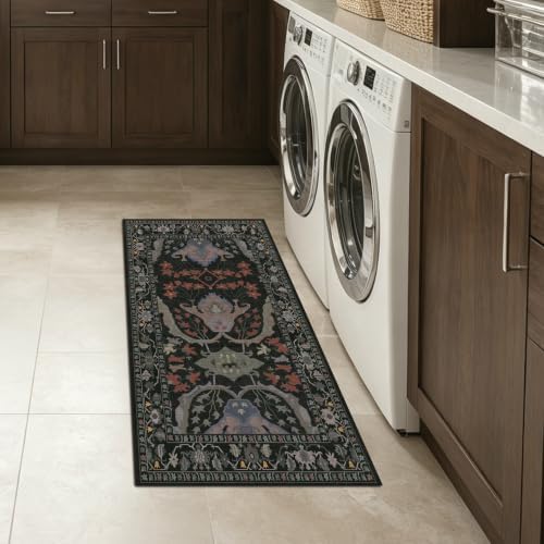 Runner Rug for Entryway 2x6 Washable Floral Rug - Image 5