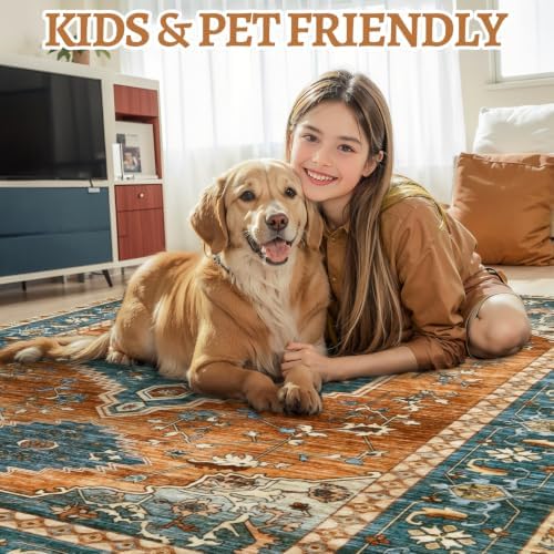 Tangsoo Oriental 2x3 Washable Rugs for Entryway, Non Slip Small Area Rug - Image 7