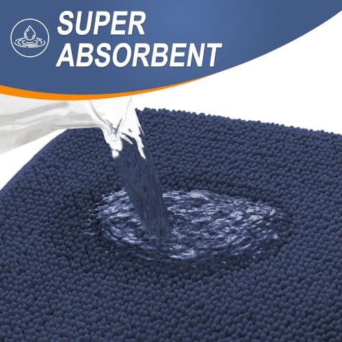 OLANLY Memory Foam Bathroom Runner Rugs 44x24, Long Mats, Twilight Sapphire - Image 3