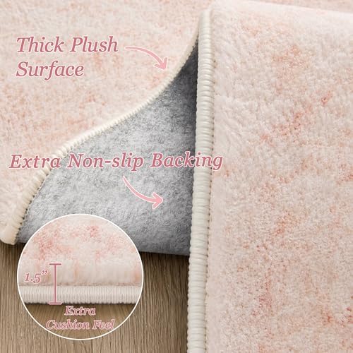 Soft Thick 5x7 Pink Area Rugs for Living Room - Image 5