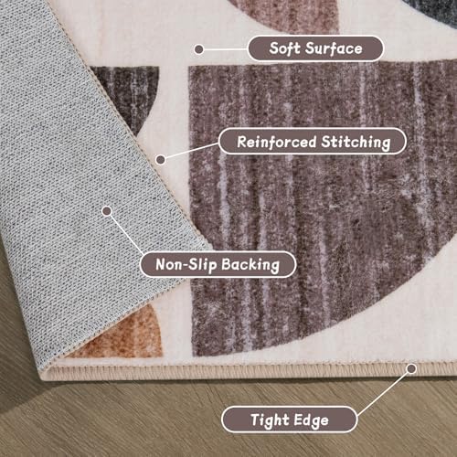 MUJOO 3x5 Rug Washable,Boho Area Rugs Small Non Slip Modern Abstract - Image 6