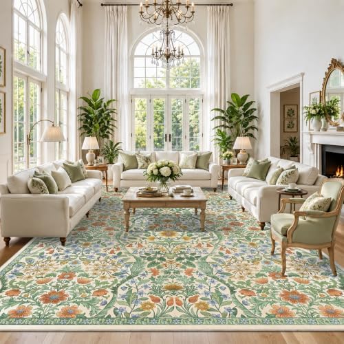 10x14 Large Floral Area Rug Soft Living Room Rug Indoor Carpet - Image 2