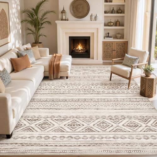 cotiled Boho 10x14 Area Rug for Living Room: Large Moroccan Washable Rug by COTILED