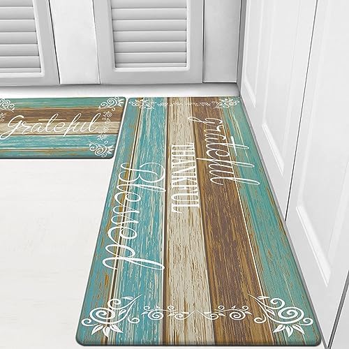 HEBE Anti Fatigue Kitchen Mat Set of 2, Cushioned Kitchen Mats for Floor by HEBE