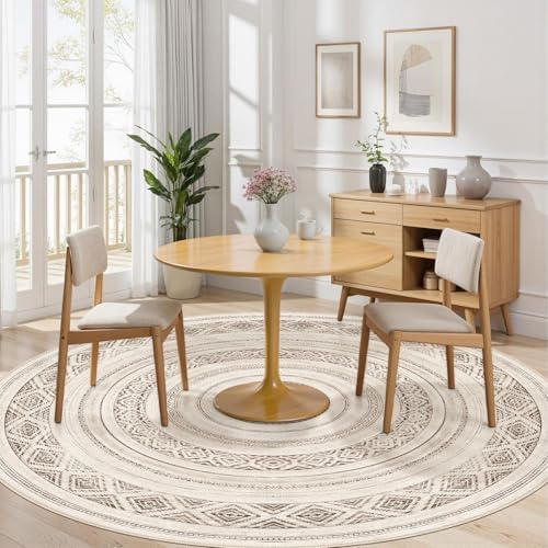 cotiled 8x8 Round Rug 8ft Circle Living Room Boho Area Rugs - Image 4