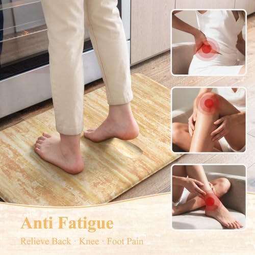 KIMODE Fall Decor Kitchen Mats Cushioned Anti Fatigue,Orange Aabstract Rugs - Image 3