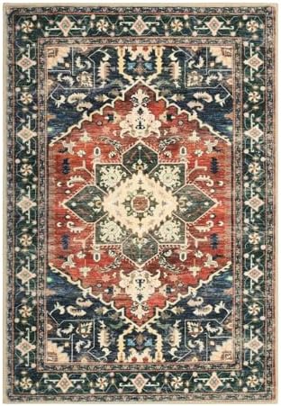 Yamaziot Washable Area Rug, 2x3 Small Boho Vintage Entryway Non-Slip Rug - Image 2
